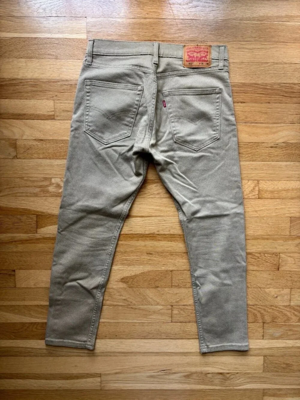 Levi's 512 31x30 Jeans Men's Beige Tan Denim Khaki Slim Fit Mid Rise